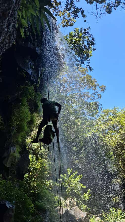 Abseiling/Canyoning - The 55 metre waterfall and the walk back