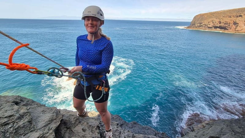 Agaete: Gran Canaria Coasteering. Marine Ferrata and Zipline - The marine via ferrata and chain pass