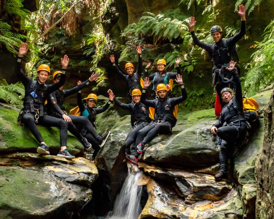 Blue Mountains: Abseiling and Canyoning Experience - Inside the slot canyon: swims, jumps and slides