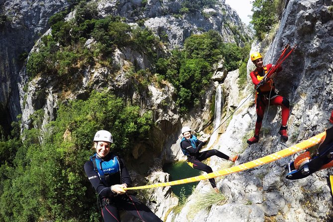 Canyoning advanced on Cetina river from Omiš - The 60-meter descent is the main event