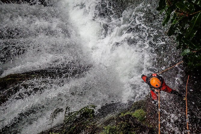 Canyoning Experience in Ribeira dos Caldeirões Sao Miguel -Azores - The natural slide and short zip line