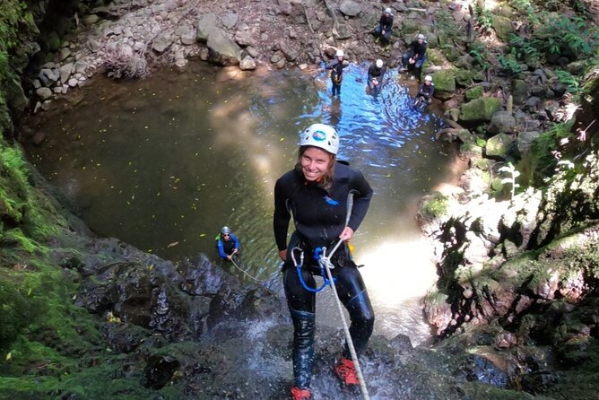 Canyoning experience in Ribeira dos Caldeiroes - The 7-meter and 12-meter descents