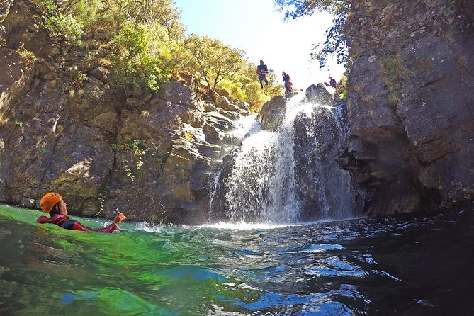 Canyoning Experience Level I Beginners in Ribeira das Cales - Sandro, Filipe, and the guide-led pace