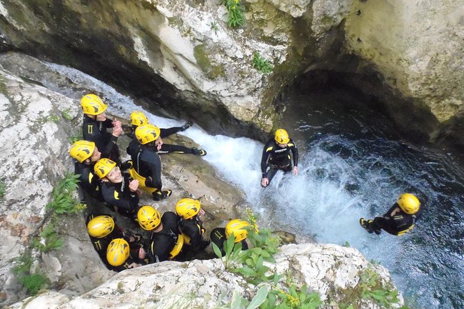 Canyoning in Nevidio Canyon - Getting fitted for the canyon