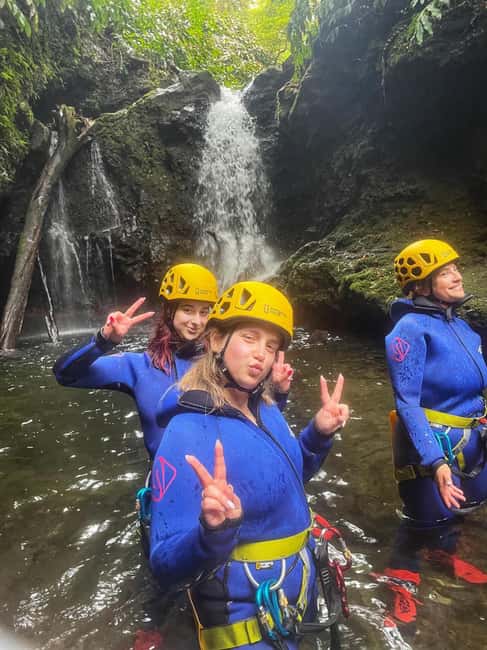 Canyoning in Ribeira dos Caldeirões – Hidden Waterfall Adventure - Rappelling, slides, jumps, and the zipline