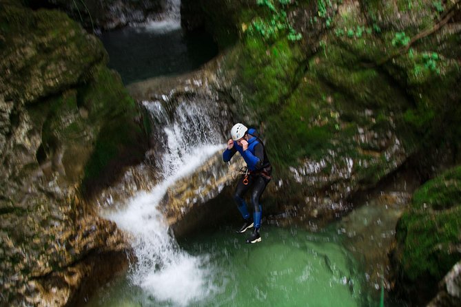 Canyoning Lake Bled Slovenia - Free Photos and Videos - Learning to rappel in a real canyon