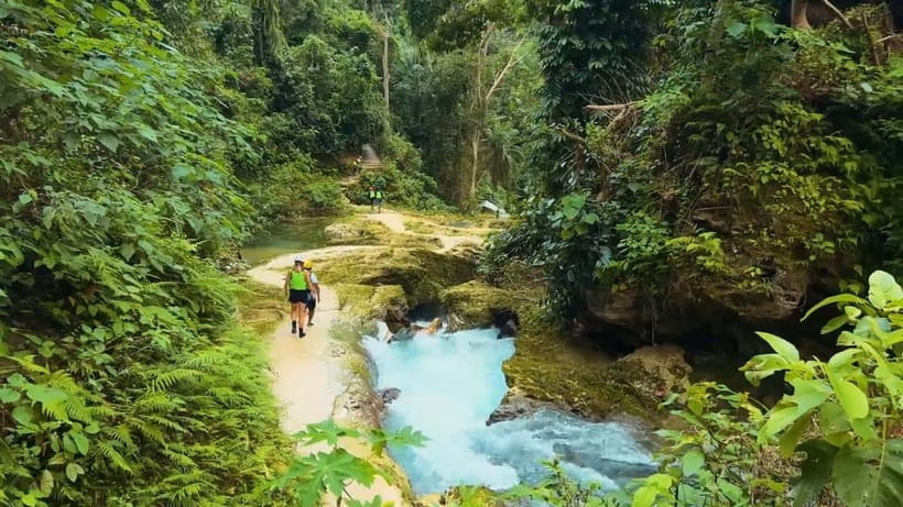 Cebu: Kawasan Falls Canyoneering Tour with Ziplining & Lunch - Kawasan Falls from the canyon floor