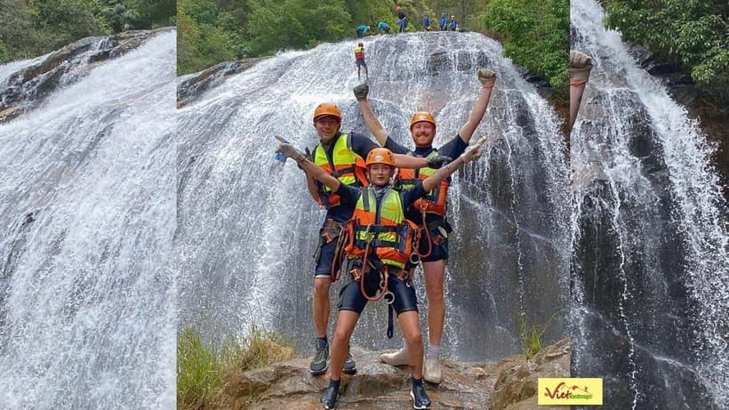 Dalat: Canyoning Extreme Adventure Vietnam - The 18-meter dry cliff starts the action