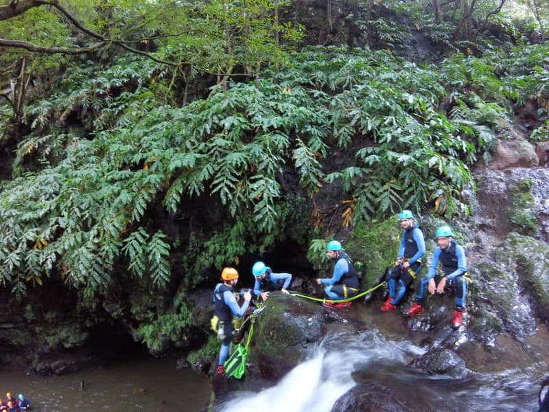 Sao Miguel: Ribeira dos Caldeiroes Canyoning Experience - Getting ready for the stream
